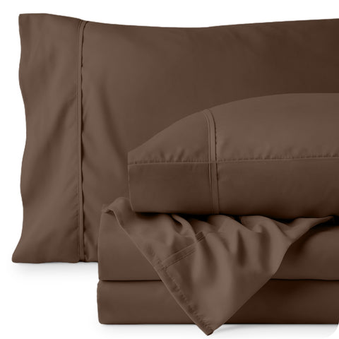 Bare Home cocoa color adds warm, inviting contrast to your bed ensemble.