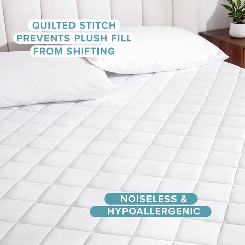Bare Home quilted fitted mattress pad queen 30-night satisfaction guarantee adds peace of mind.