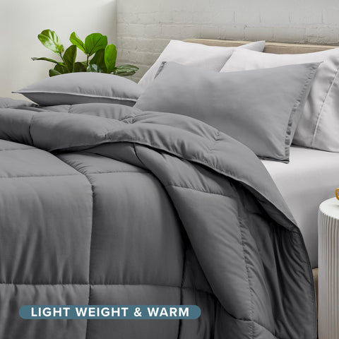 Bare Home standard pillow sham coordinates with the grey bedding