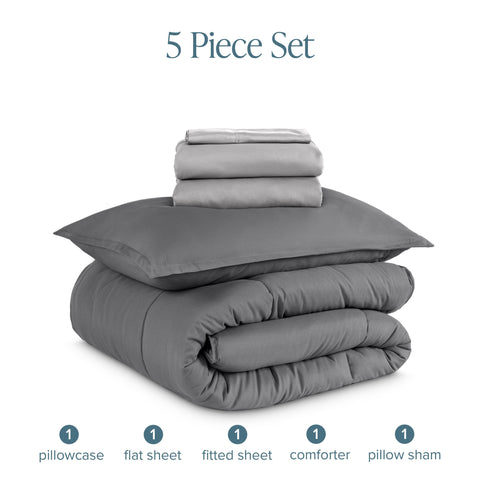 Bare Home twin-xl fitted sheet ready for dorm bed setup