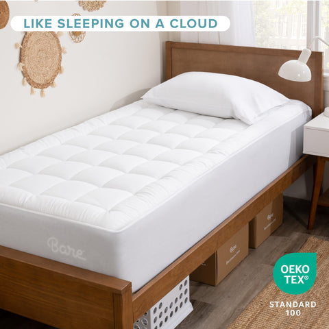 Bare Home topper with plush loft fill for cushioned support