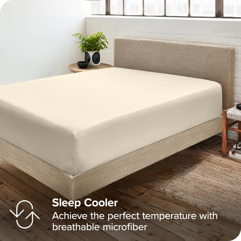Bare Home wrinkle-resistant microfiber fabric reduces creases after sleep and wash.