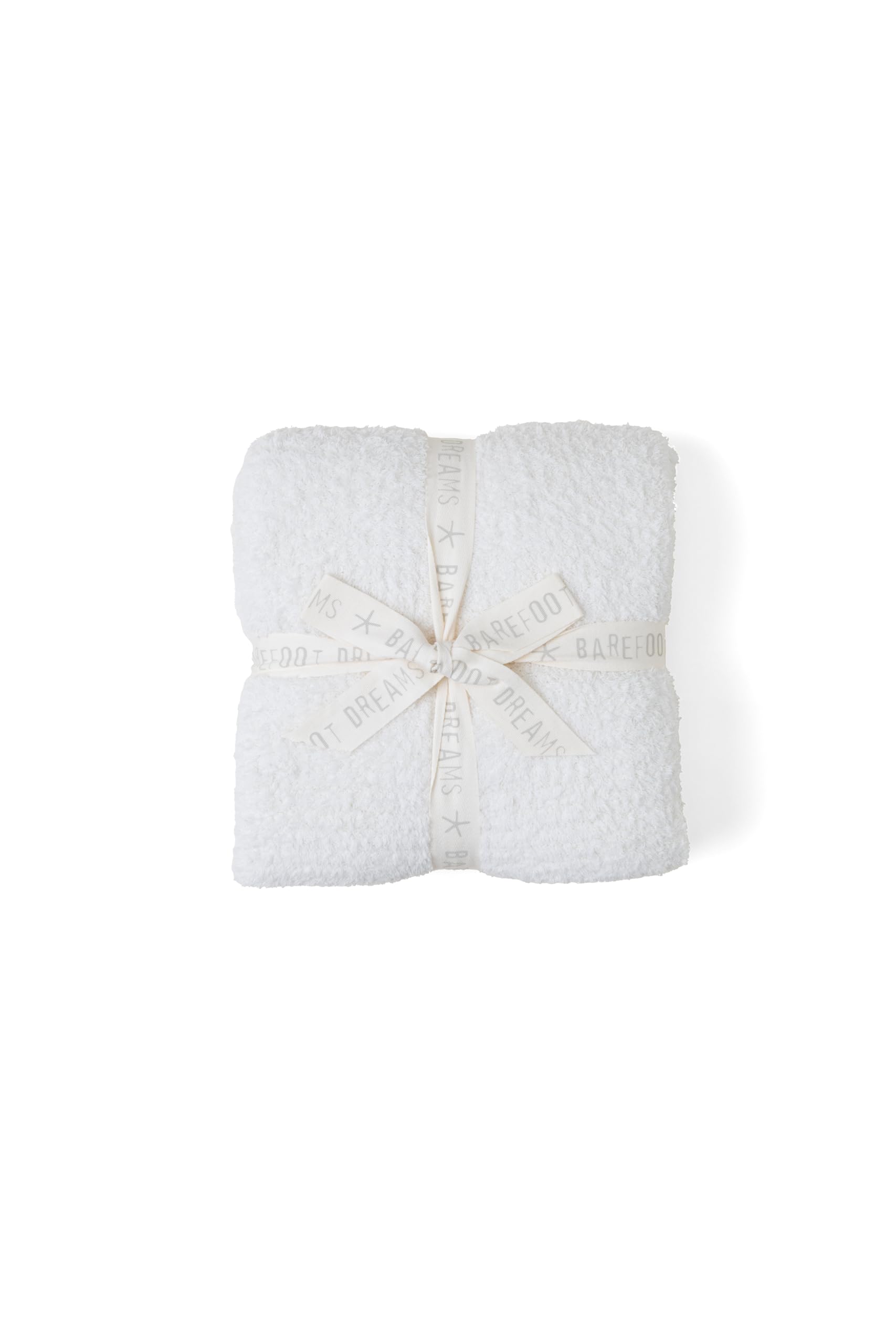 Barefoot Dreams CozyChic Throw cream close-up, plush knit for luxurious softness.