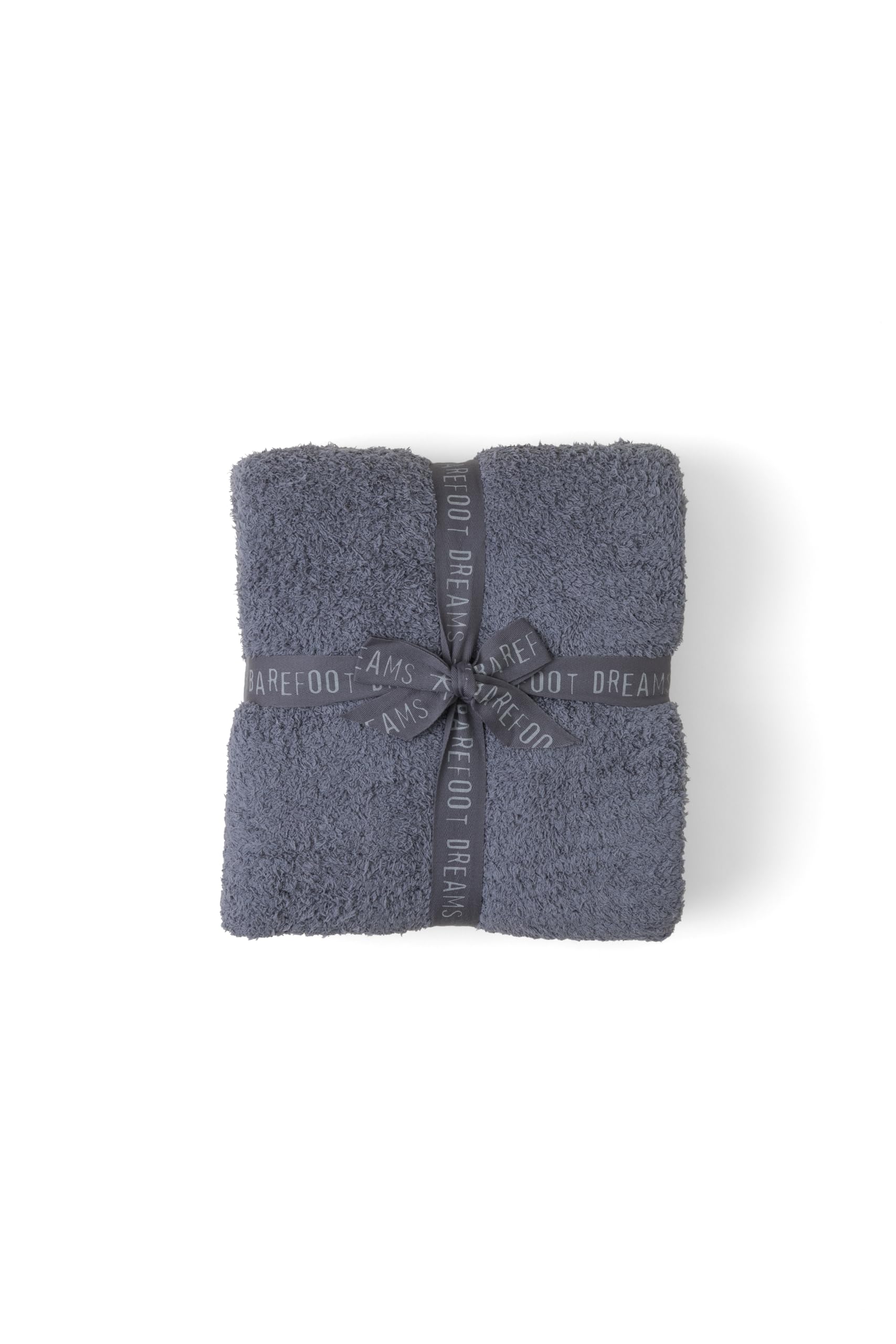 Barefoot Dreams CozyChic Throw Graphite color swatch shows ultra-soft fabric for cozy evenings.