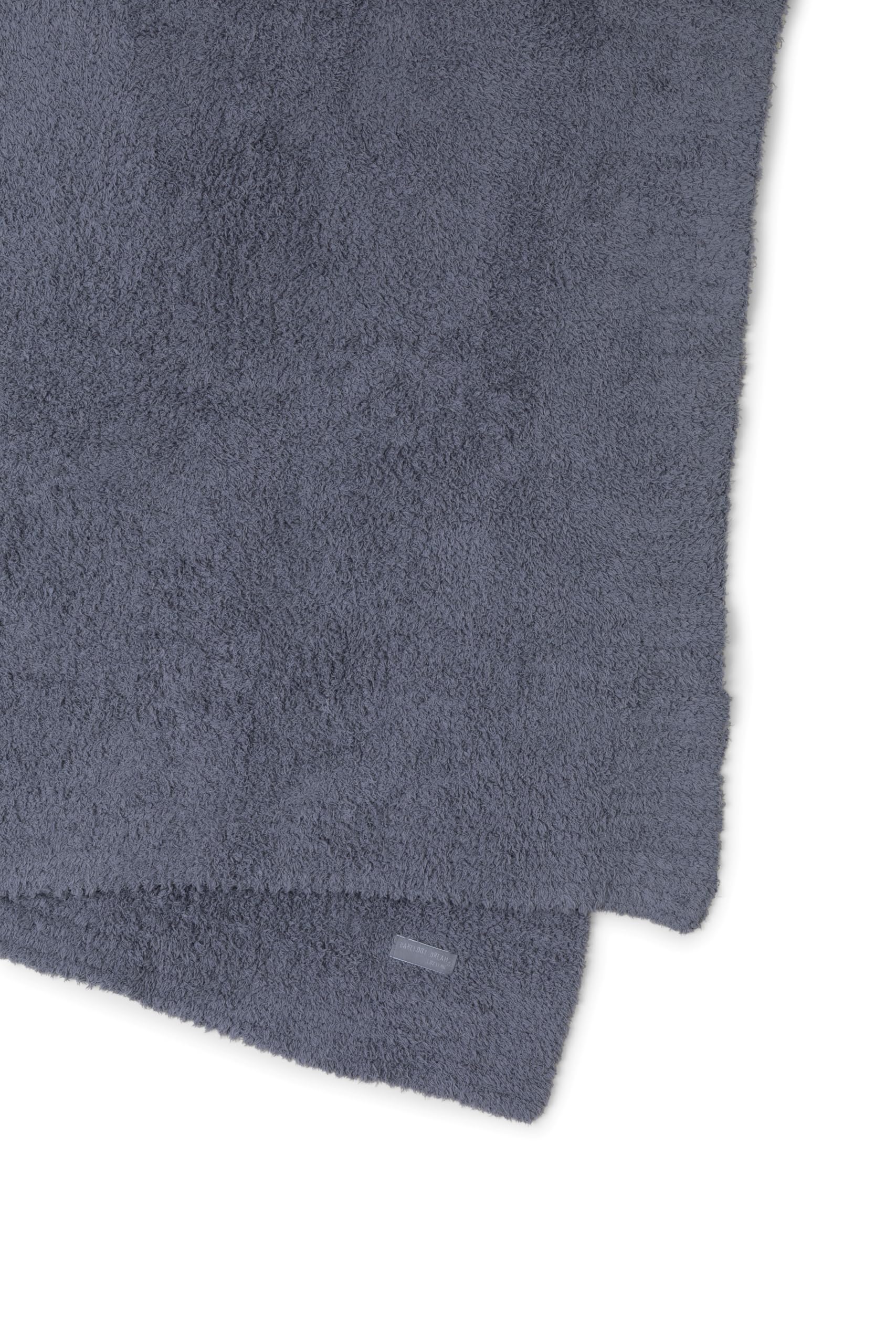 Barefoot Dreams CozyChic Throw Graphite fabric texture highlights plush knit ideal for lounging.