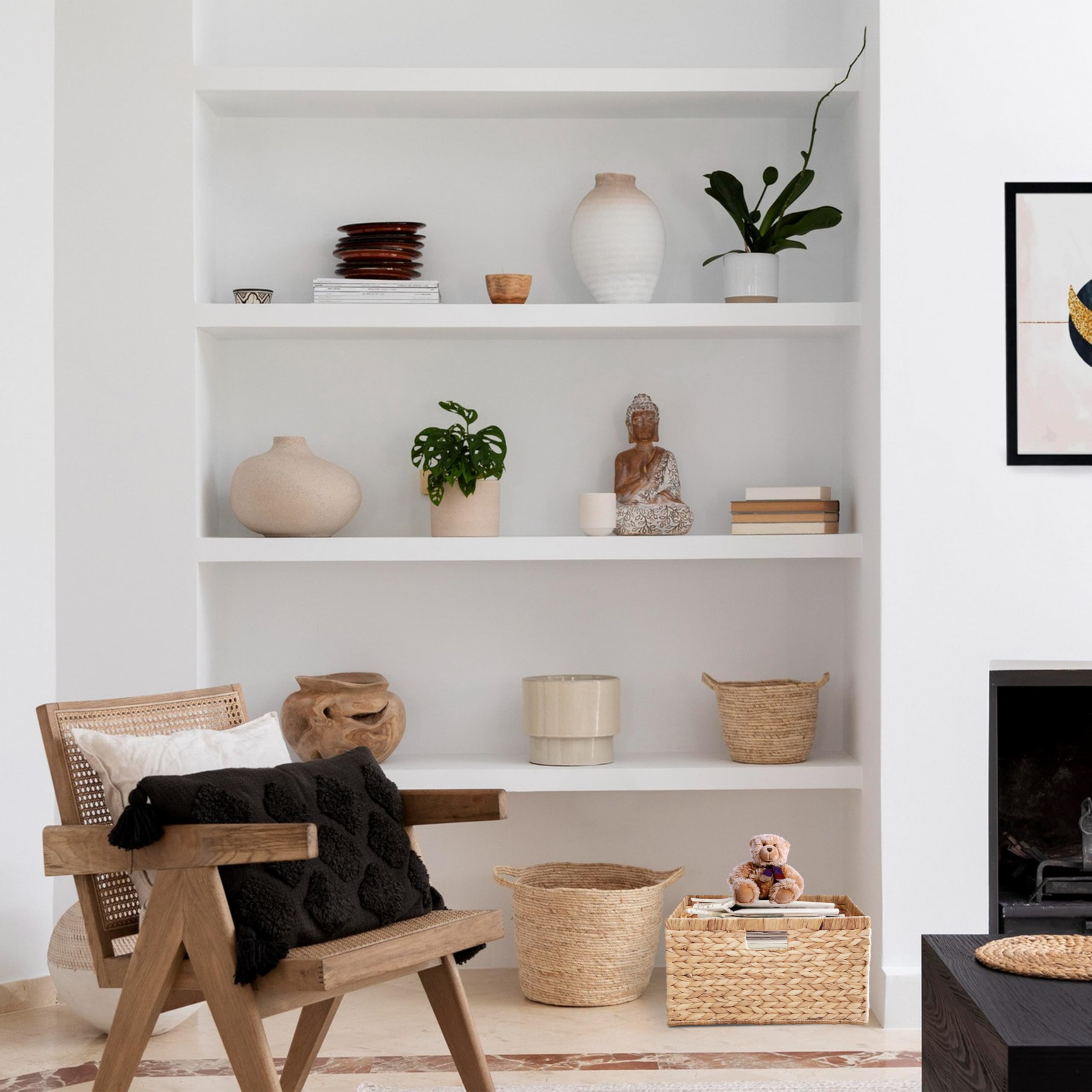 BARIEN farmhouse-boho storage baskets blend with rustic and modern styles.