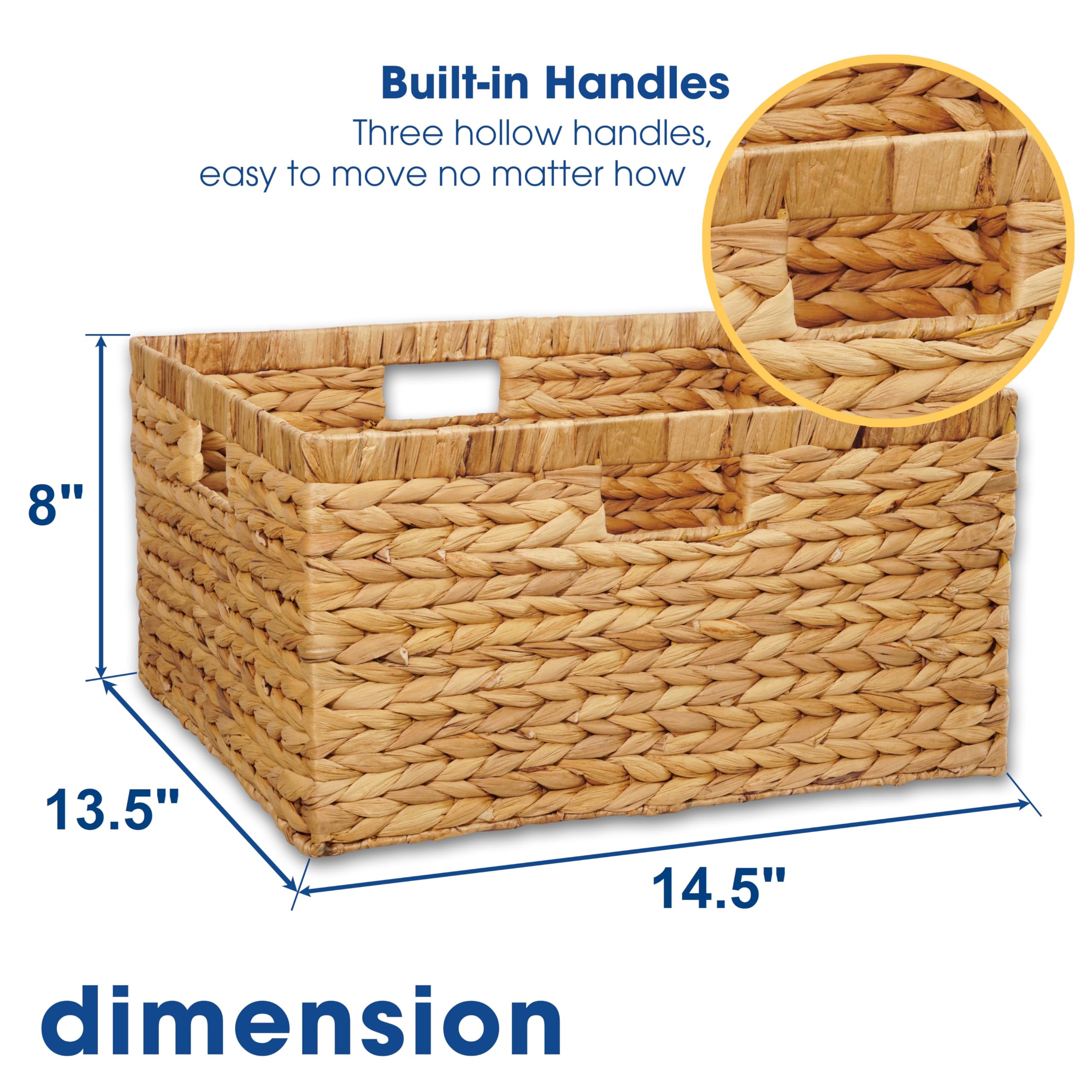 BARIEN storage basket with built-in handles for easy access.