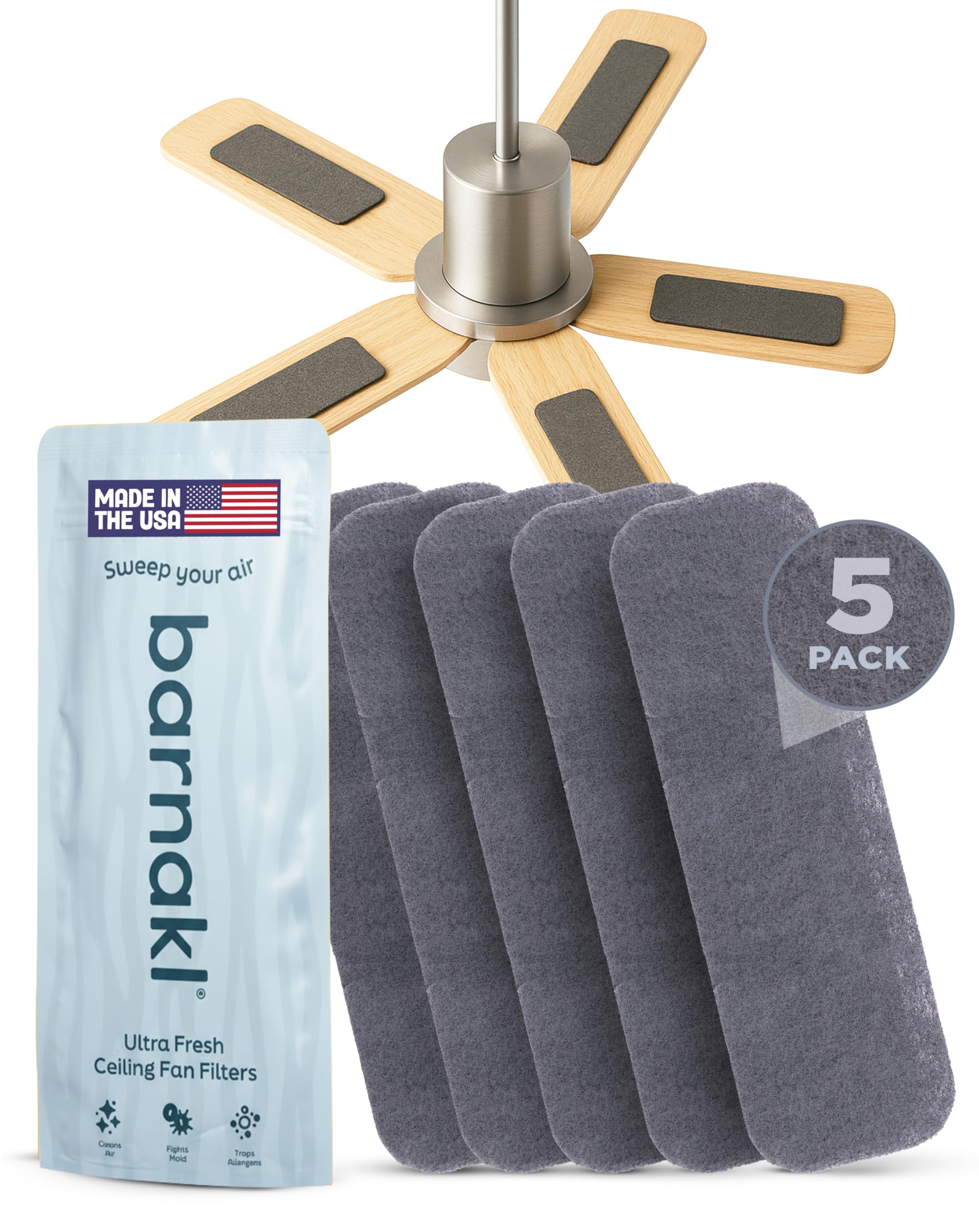 barnakl Ultra Fresh ceiling fan filter in action trapping odors for fresher air