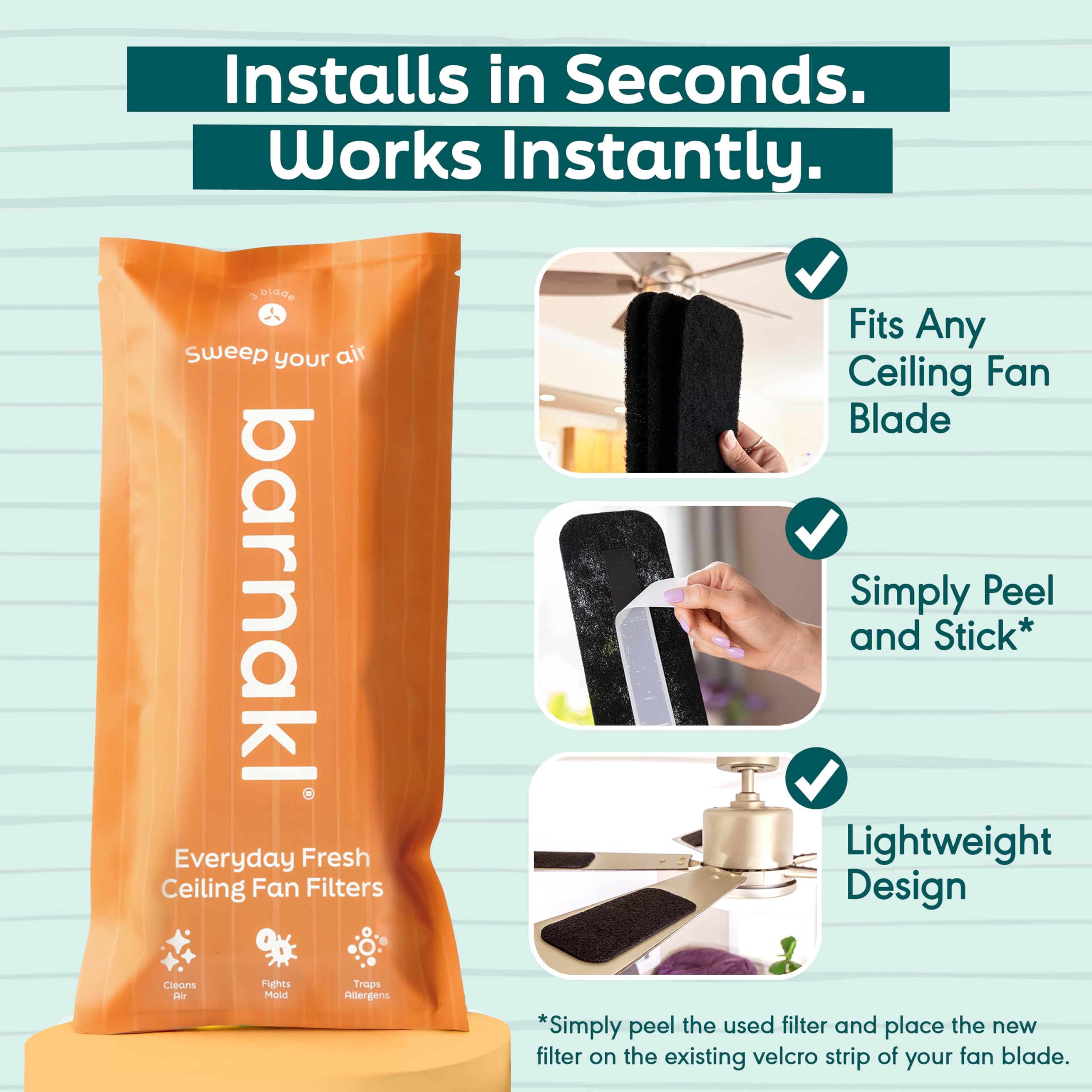 Barnakl unscented filter delivers odorless air purification in a room.