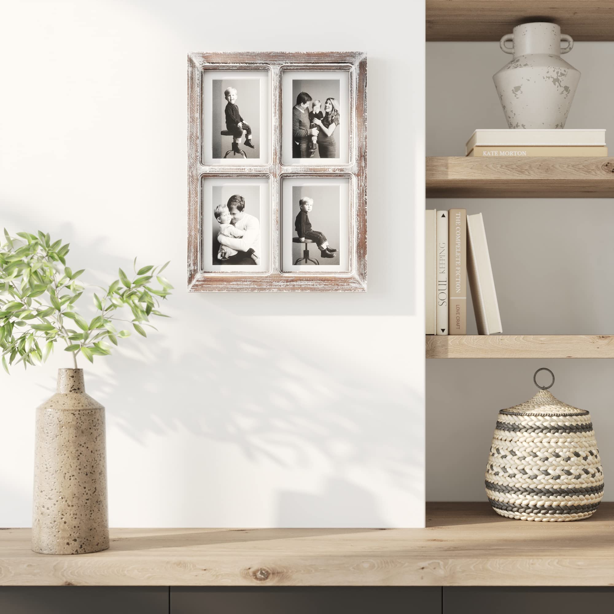 Distressed farmhouse style enhances rustic home decor with photos