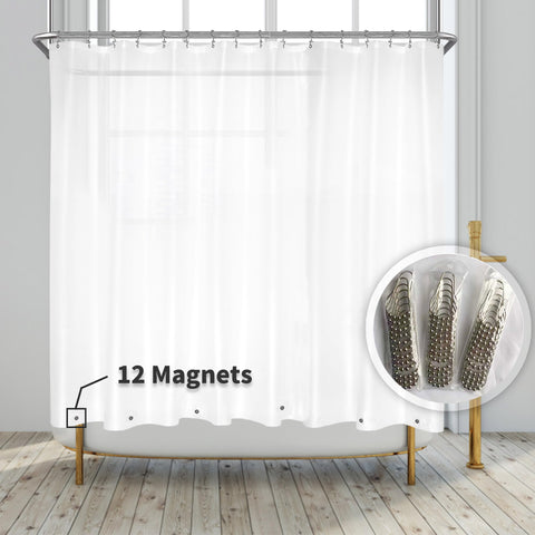 Barossa Design clawfoot tub curtain wrap-around 180x60 keeps water contained.