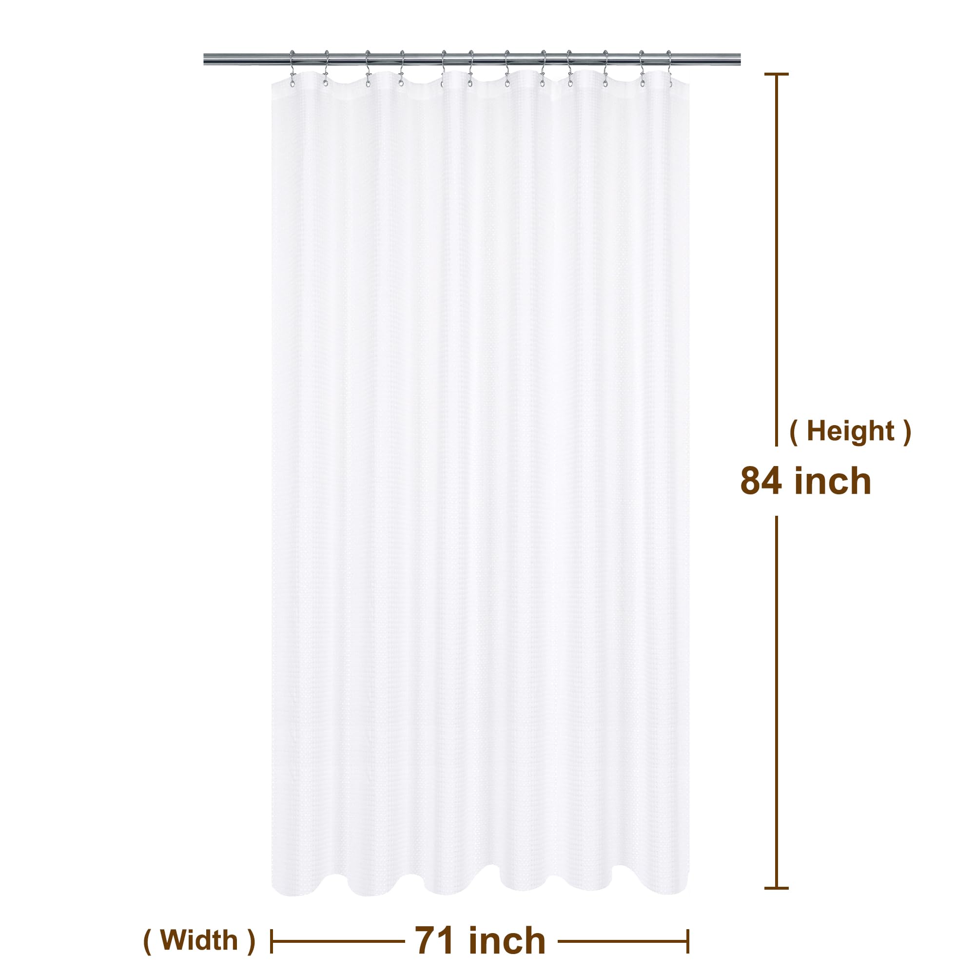 Barossa Design white pique-pattern curtain brightens bathrooms decor