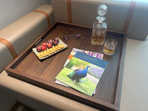 BARsics serving tray in living room adds style and organization