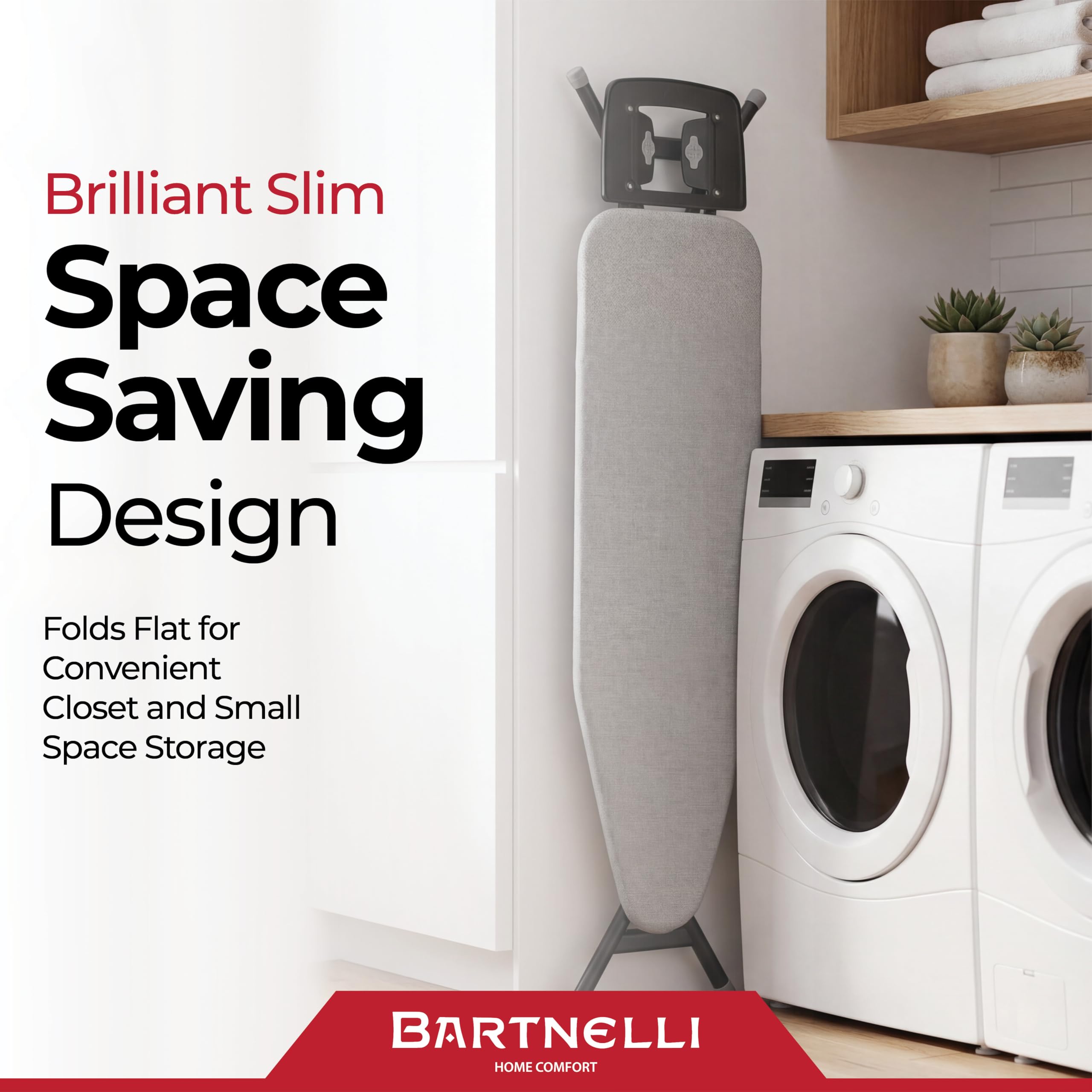 Bartnelli 100% cotton cover with thick pad for smooth fabric glide.
