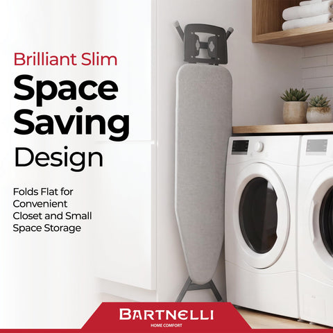 Bartnelli 100% cotton cover with thick pad for smooth fabric glide.