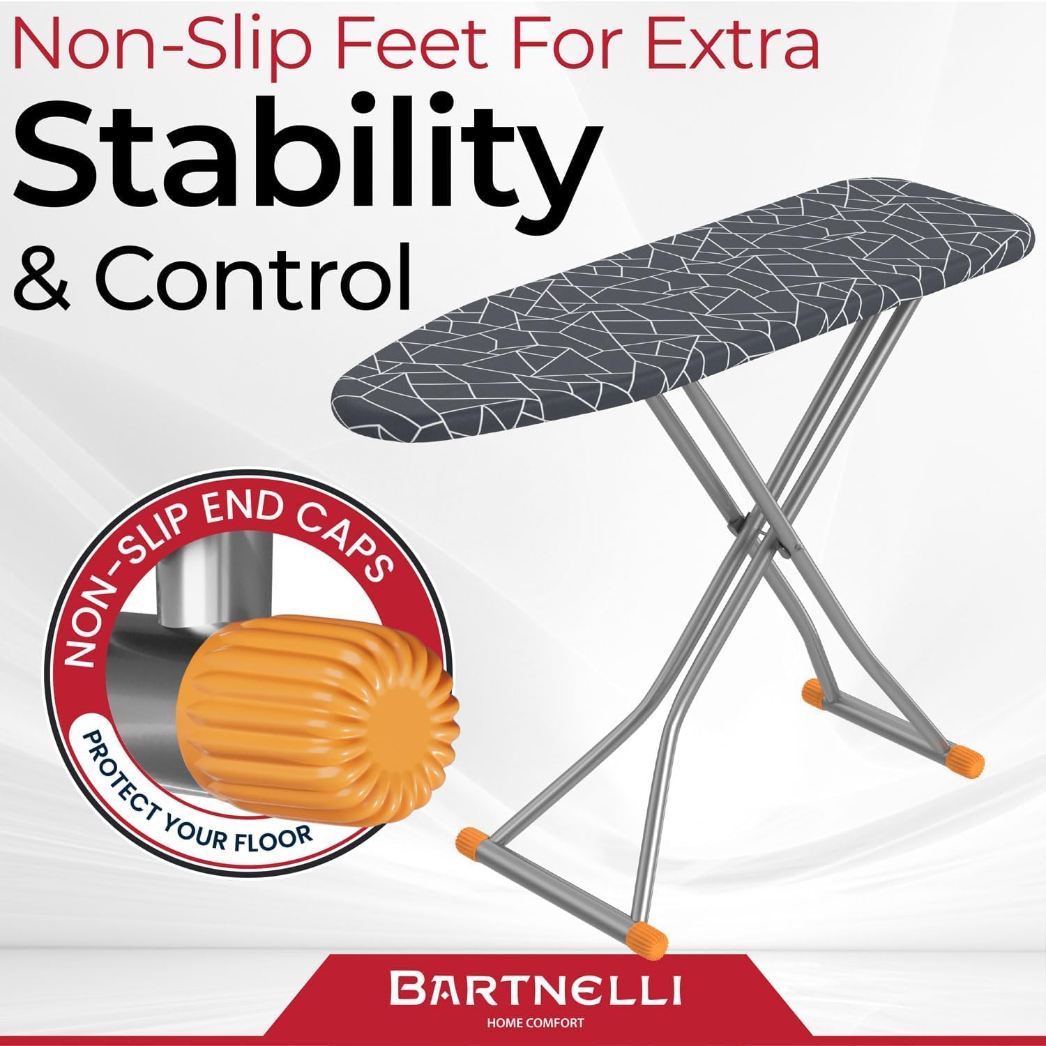 Bartnelli four-layer cover and pad protects garments and distributes heat evenly.
