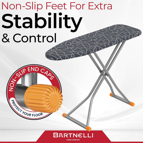 Bartnelli four-layer cover and pad protects garments and distributes heat evenly.