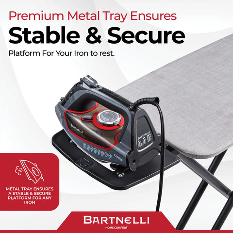 Bartnelli four non-skid feet keep the board firmly in place.
