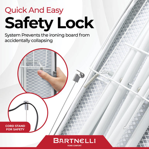 Bartnelli foldable design with shelf for compact storage.