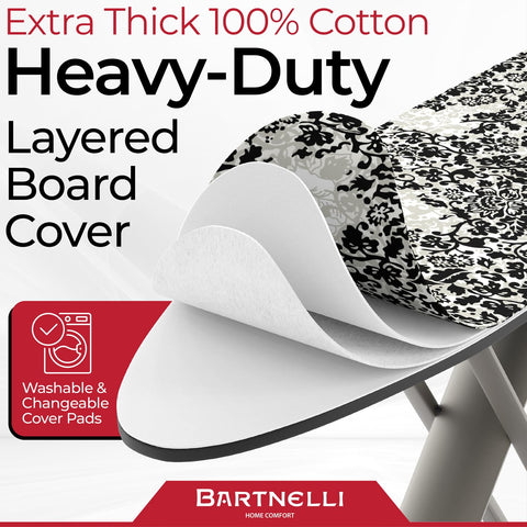 Bartnelli Pro Luxury Ironing Board aluminum build delivers sturdy, long-lasting support.