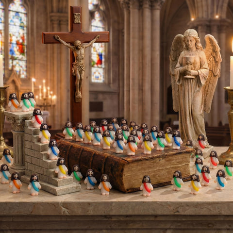 Barydat bright-color Jesus figurines ideal for gifts and classroom rewards.