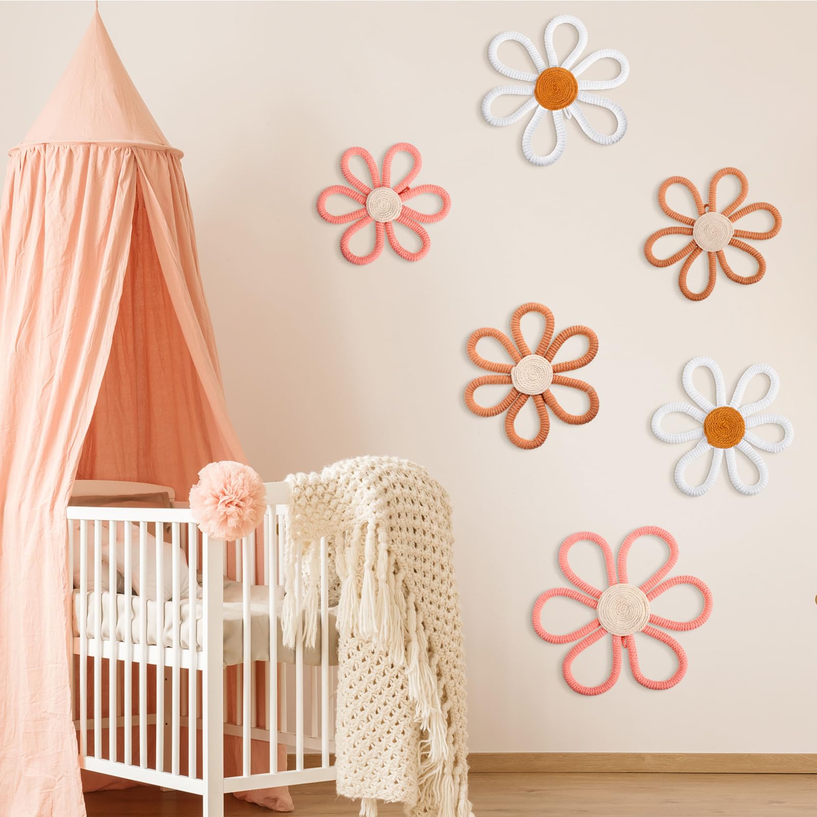 Barydat brown daisy wall decor 6.7 inch warm earthy accent for home