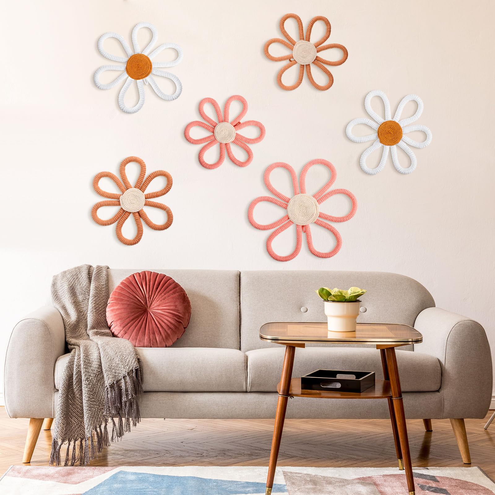 Barydat pink daisy wall decor 6.7 inch adds cheerful boho charm to a nursery
