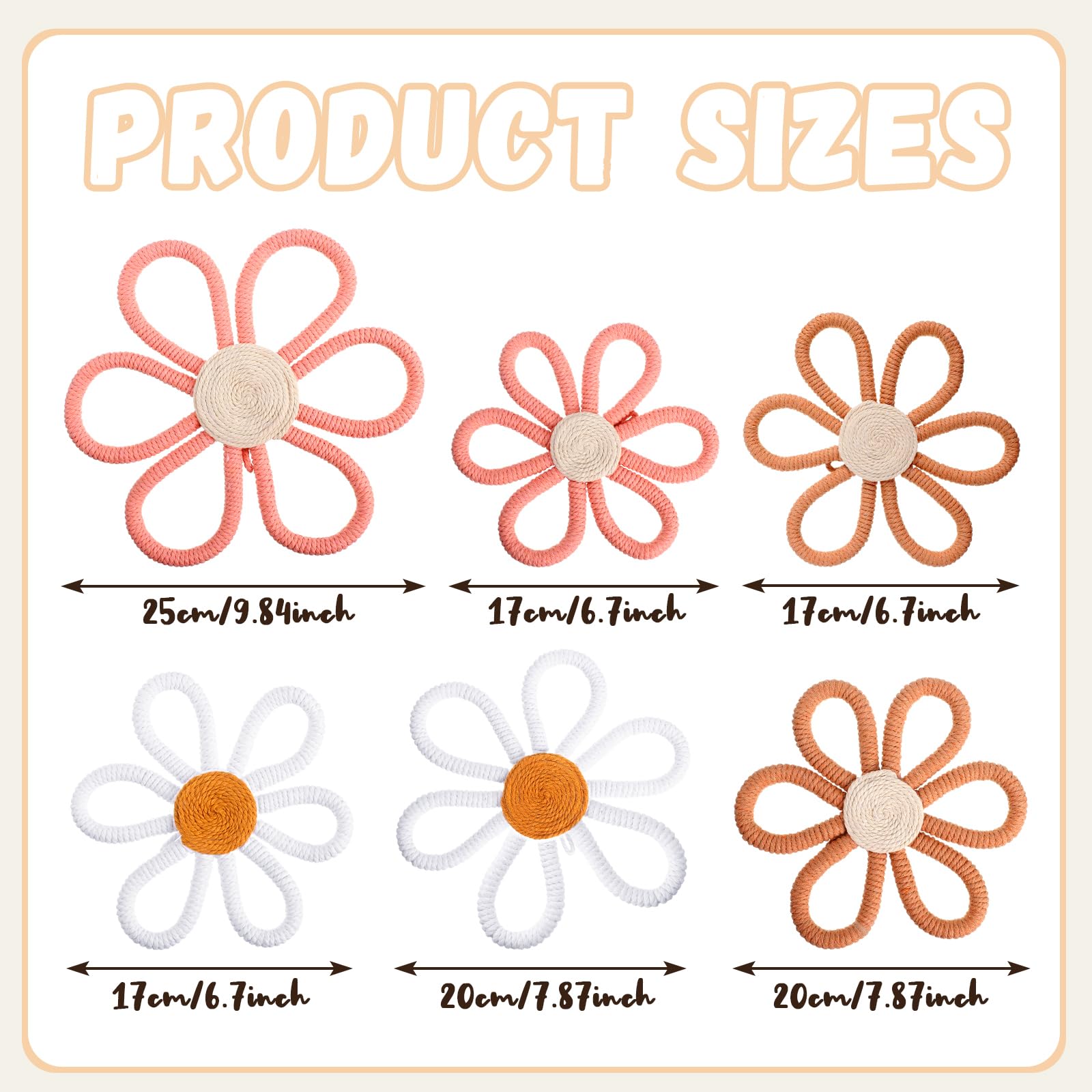 Barydat pink daisy wall decor 7.87 inch balances color and texture in a bedroom