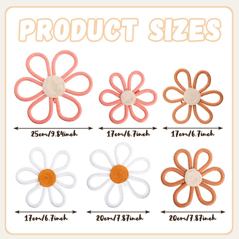 Barydat pink daisy wall decor 7.87 inch balances color and texture in a bedroom