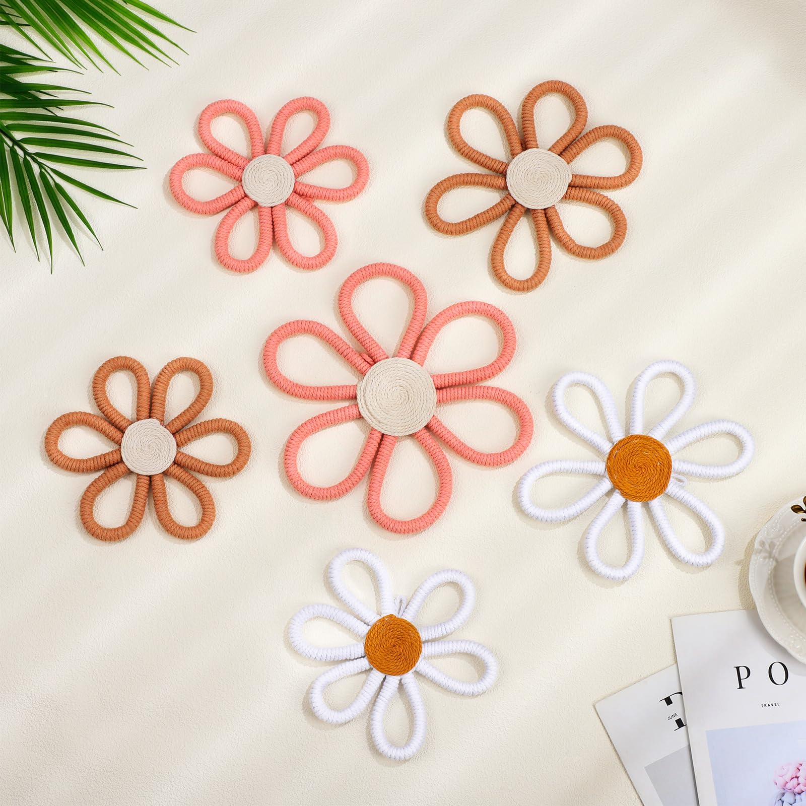 Barydat pink daisy wall decor 9.84 inch makes a bold wall statement