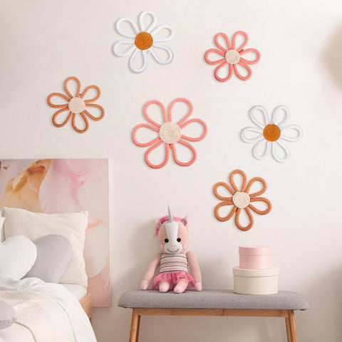 Barydat white daisy wall decor 6.7 inch brightens a nursery with airy feel