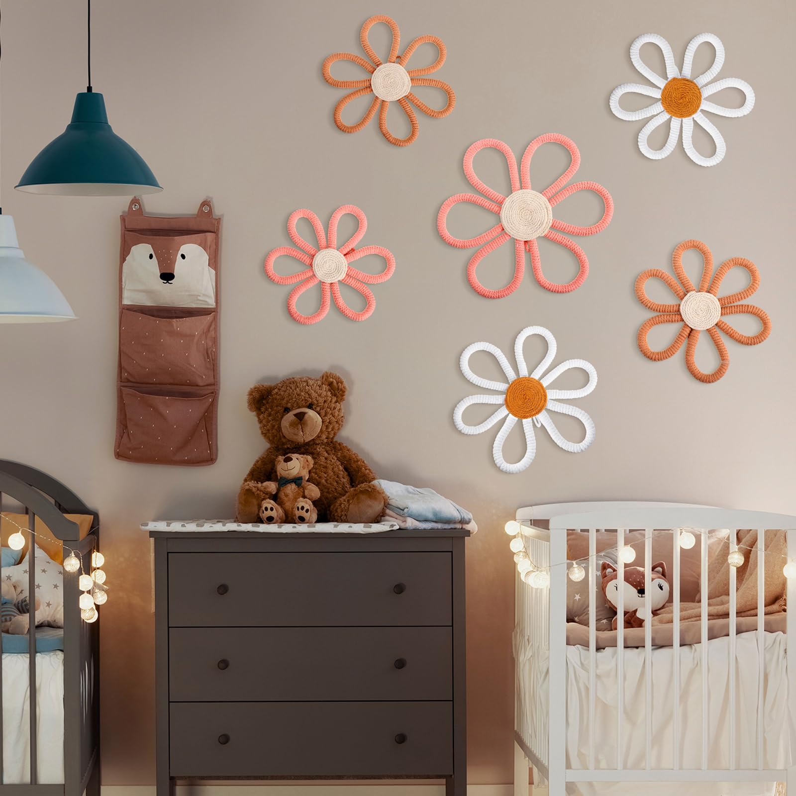 Barydat white daisy wall decor 7.87 inch clean minimalist vibe for a dorm
