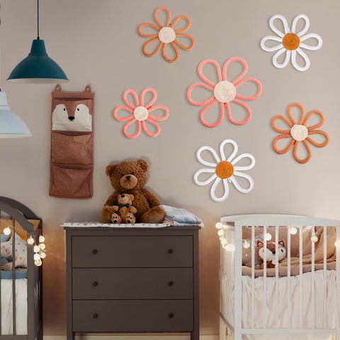 Barydat white daisy wall decor 7.87 inch clean minimalist vibe for a dorm