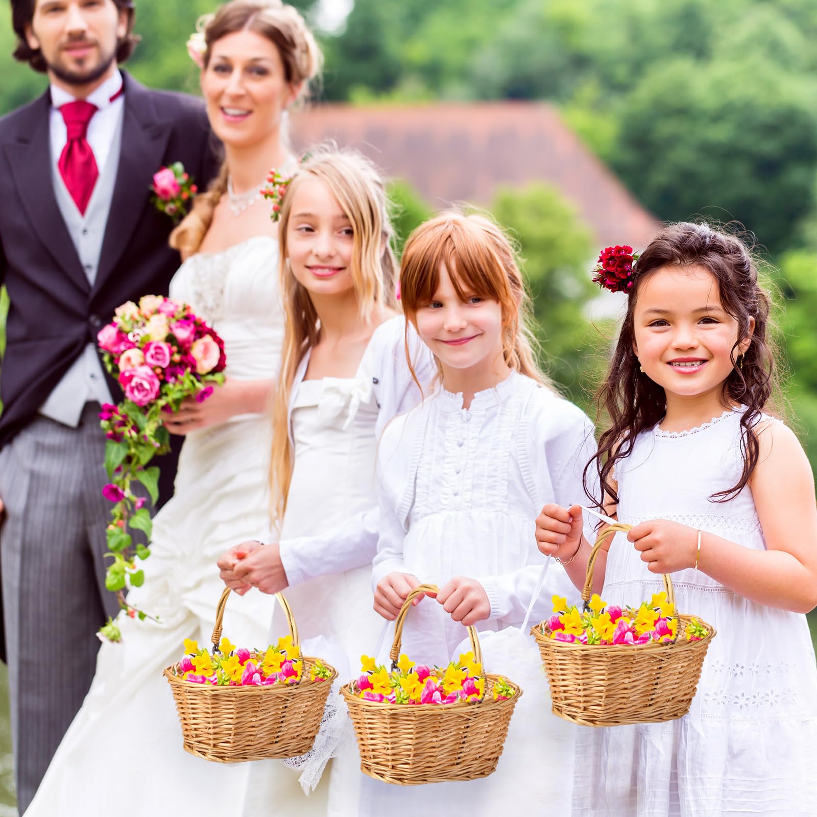 Barydat centerpiece wicker basket adds rustic elegance to tables and decor.
