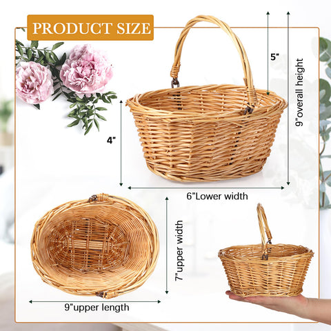 Barydat small wicker basket with handle is easy for little ones to carry.