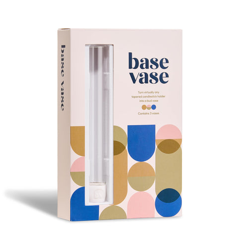 Base Vase removable silicone base enables a secure fit on varied holders
