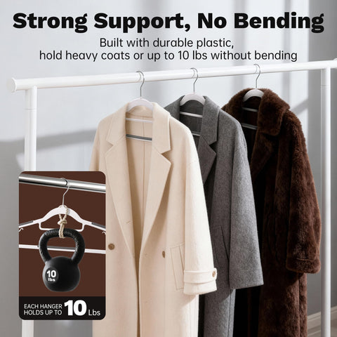 Baseca slim shoulder design saves space while keeping garments tidy.