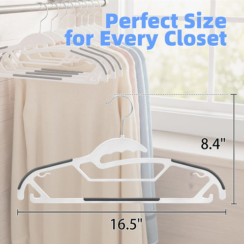 Baseca hangers featuring a 360° rotating hook for easy closet access.
