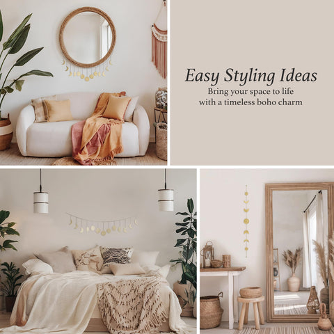 BASE ROOTS moon phases wall decor, ideal for boho bedroom styling.