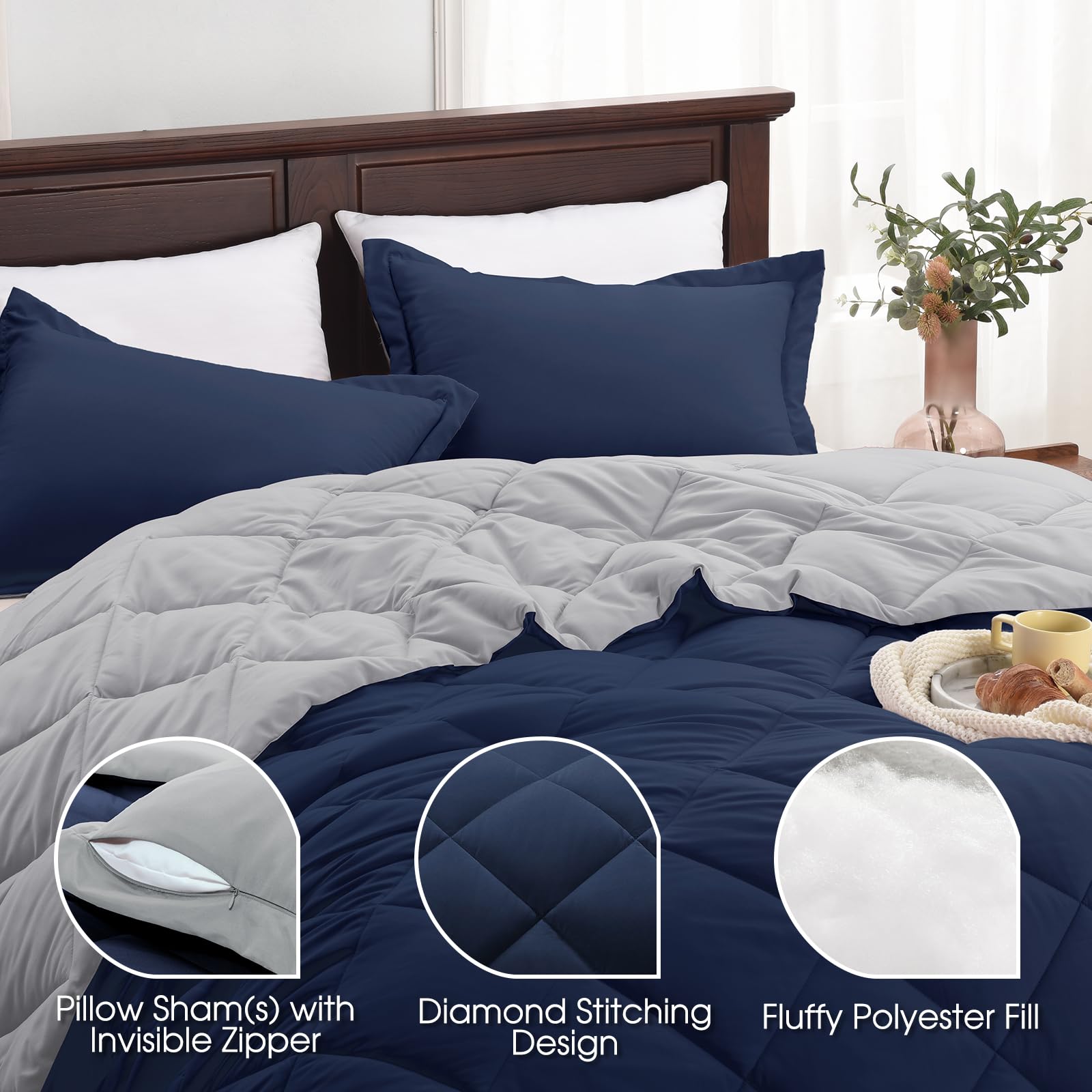 Basic Beyond fabric close-up reveals soft texture ideal for year-round comfort.