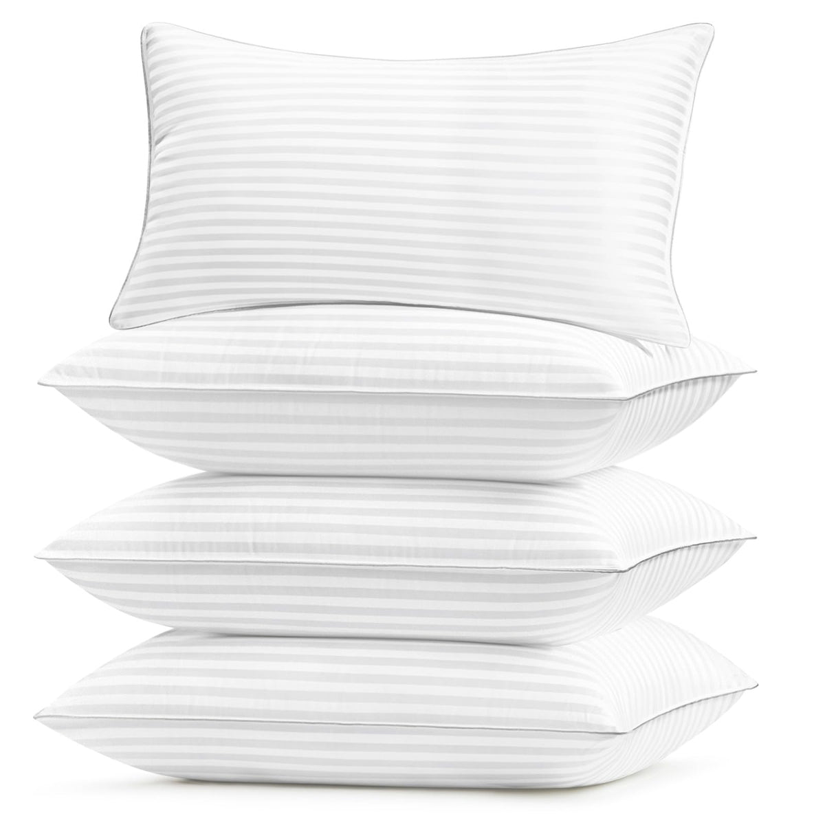 Basic Beyond Hotel Collection king pillows close-up showing plush loft for all-night comfort.