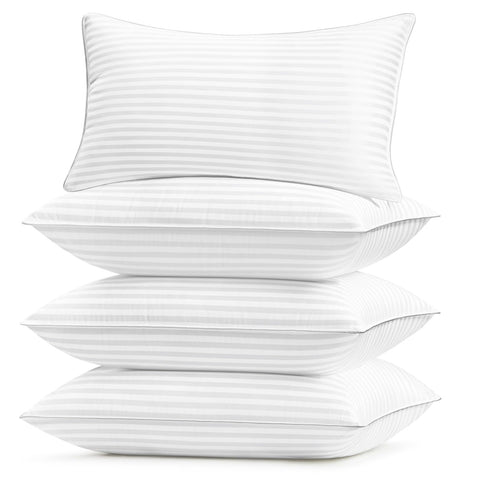 Basic Beyond Hotel Collection king pillows close-up showing plush loft for all-night comfort.