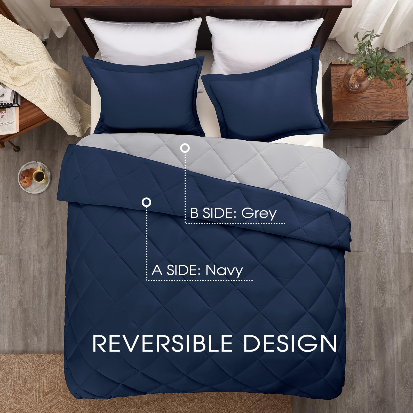 Basic Beyond pillow shams with flange and hidden zipper enhance pillow aesthetics.