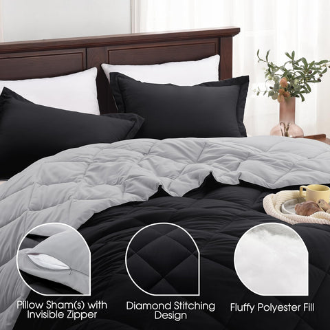 Basic Beyond two pillow shams with 2-inch flange for coordinated bedding.