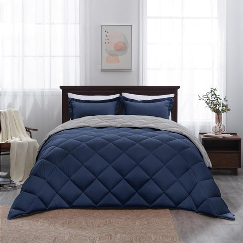 Basic Beyond queen fit on bed demonstrates secure, neat bedding ensemble.