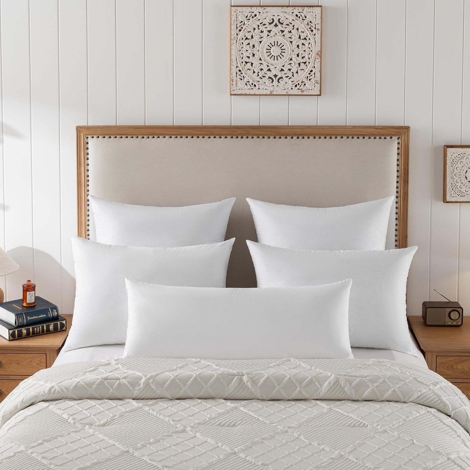 Basic Home plump soft pillow insert adds inviting fullness to cushions.