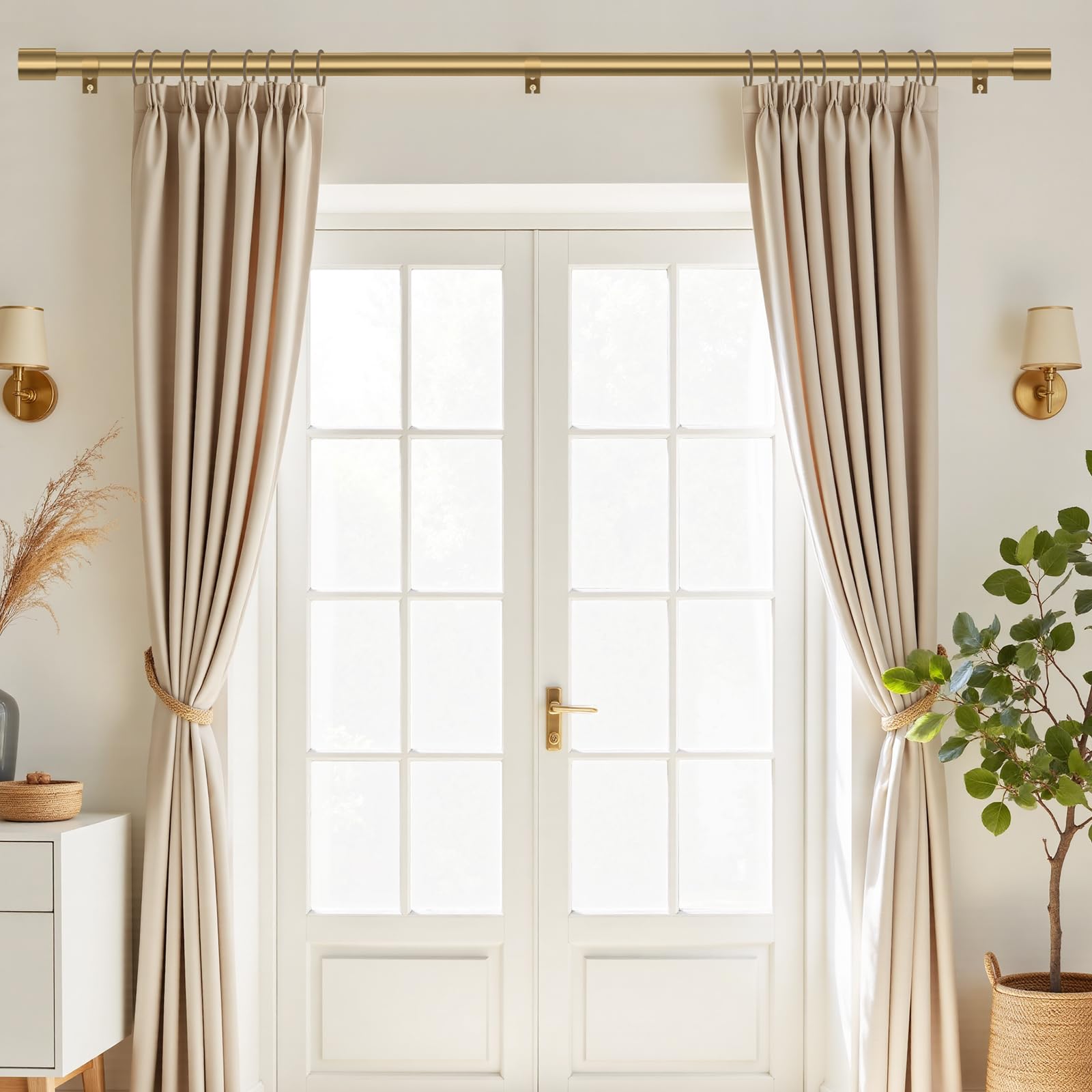 BASICS4ALL 1-inch diameter curtain rod for sturdy curtain support