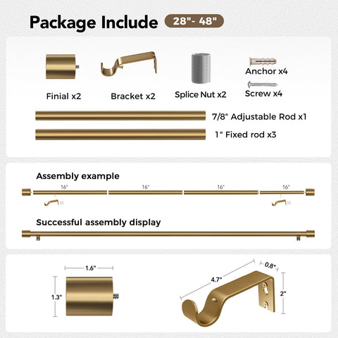 BASICS4ALL decorative brass curtain rod enhancing room decor