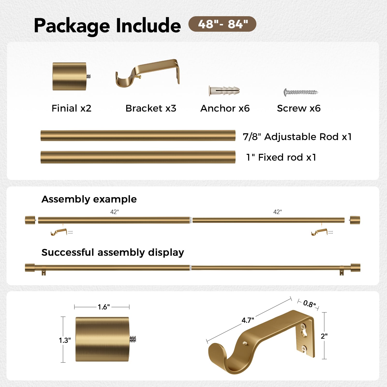 basics4all brass gold curtain rod complements vintage and modern interiors.