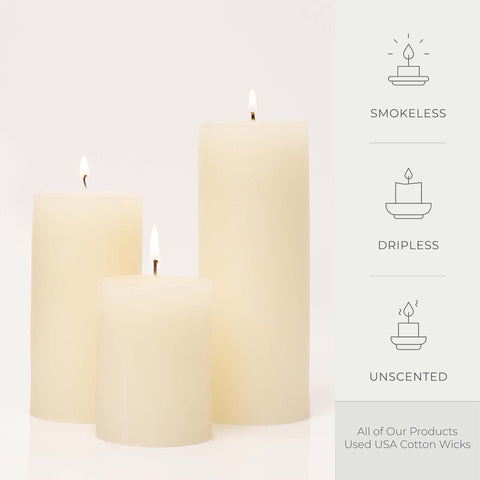 Bask mottled pillar candles 8-inch height ideal for long-lasting ambiance